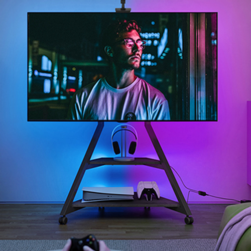 Comment créer un home cinéma avec la technologie de "LED TV Synchronisation Image" et les supports TV ?