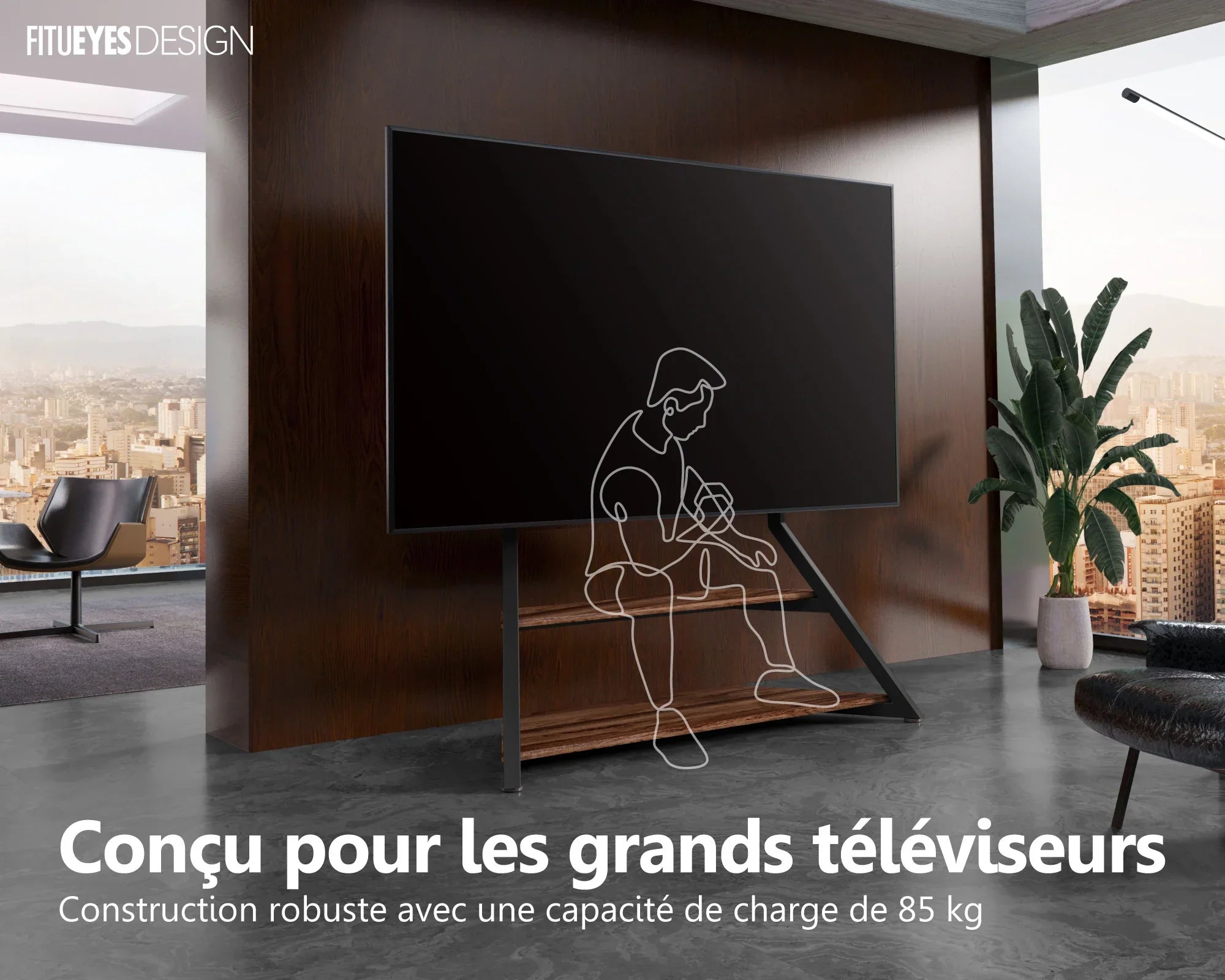 Support TV Pied pour TV 32-100 Pouces Séries EIFFEL