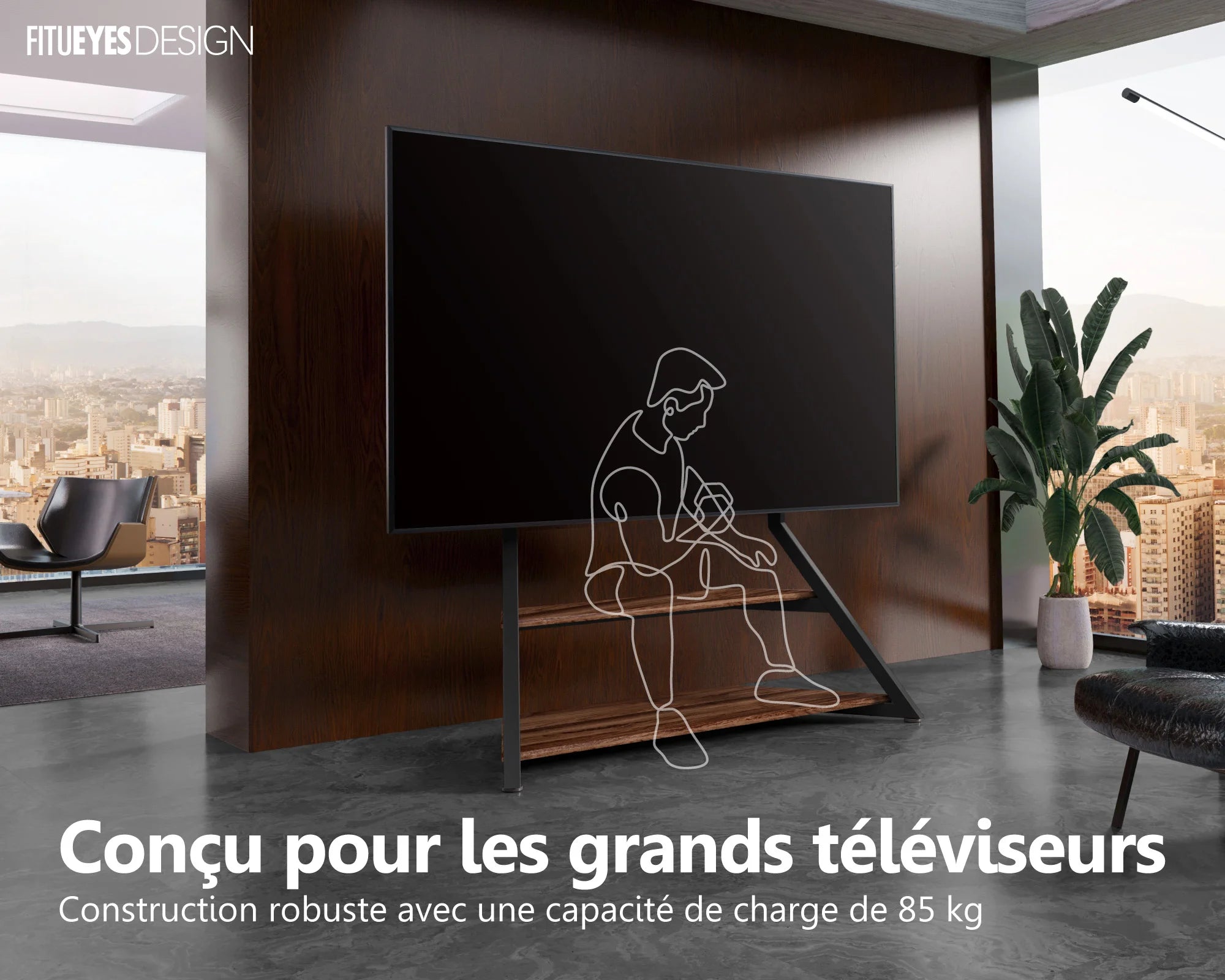 Support TV Pied pour TV 75-100 Pouces Séries EIFFEL